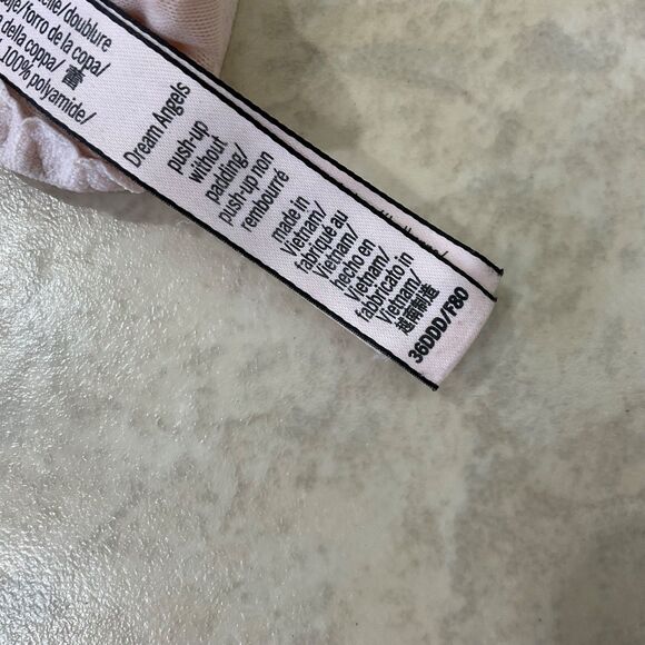 Victoria's Secret Dream Angels push up without padding 36DDD pink lace Bra bows - Picture 4 of 6